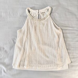 Beautiful Pearl Collar White Lace Monteau Girl Tank